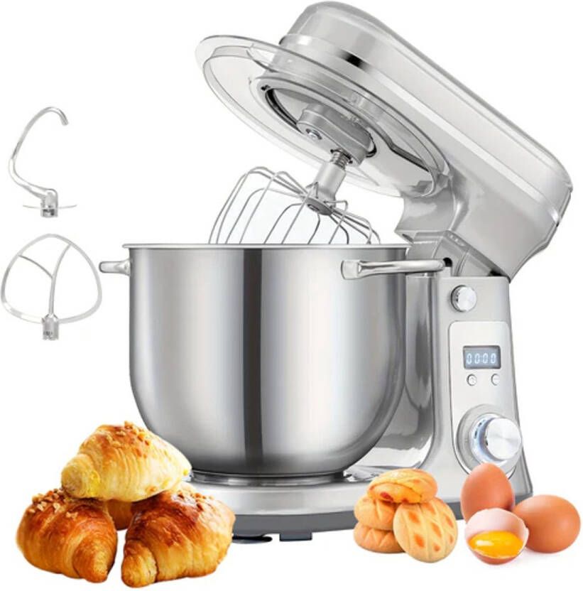 Corenia Keukenmachine – Keukenmixer – Keukenrobot – Foodprocessor – Mixer – 6L RVS Mengkom – Krachtige 1200W DC Motor – 6 Snelheden Met Timer - Foto 2