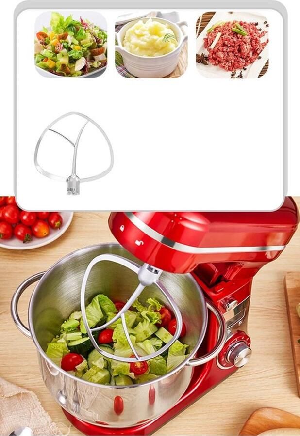 Corenia Keukenmixer – Keukenmachine Keukenrobot Foodprocessor 6L 2000W Krachtige & Stille Motor – 6 Snelheden – Met Roestvrijstalen Kom – Metal Gray