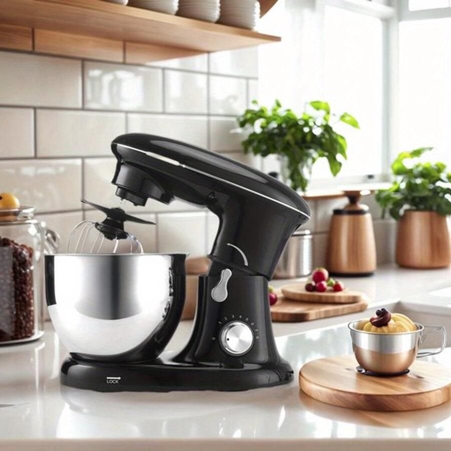 Corenia Keukenmixer – Mengmachine – Bakmixer – Deegkneder – Standmixer – 1400W Krachtige Motor – 4 5 Liter RVS Mengkom – Zwart - Foto 3