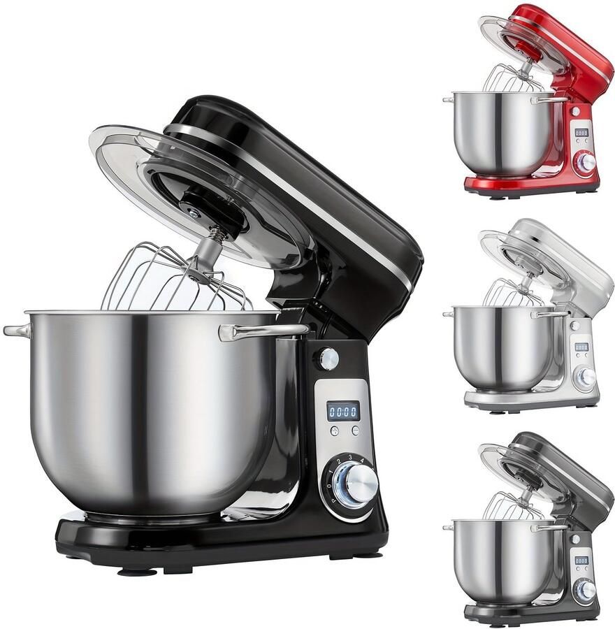 Corenia Keukenmixer – Standmixer – Mixer – Deegmixer – Zwart – RVS Mengkom 6L – 6 Snelheden – Stil & Krachtig Motor 1200W