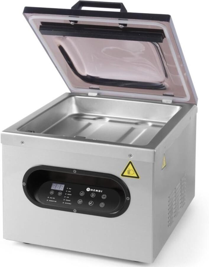 Corenia Kitchen Line 295mm Kamer Vacuümmachine 630W – Professionele Voedselverpakker met Dubbele Sealstrip Roestvrijstalen Behuizing en Digitale Bediening