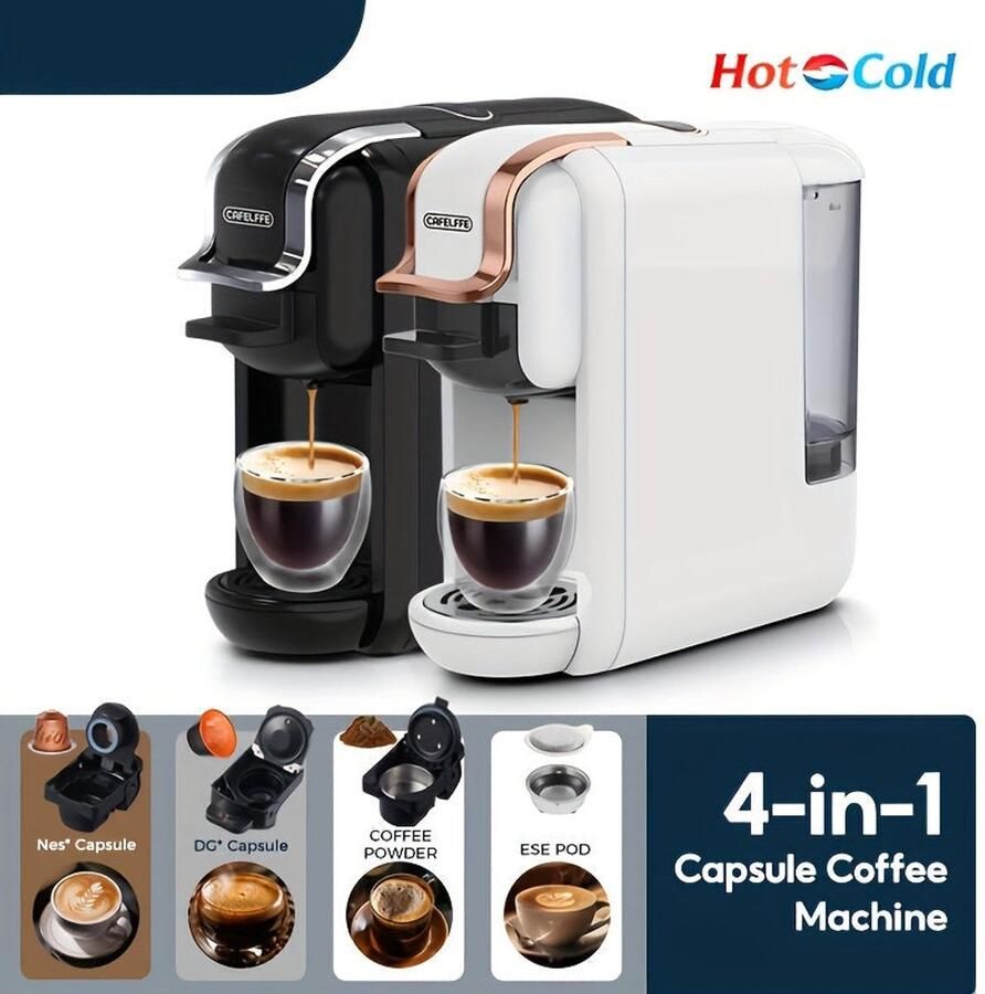 Corenia Koffiecapsuleautomaat – Espresso Machine – Koffiezetapparaat – Volautomatische Koffiemachine – Capsule Machine – Snelle Opwarming – Geschikt Voor Warme En Koude Dranken – Zwart