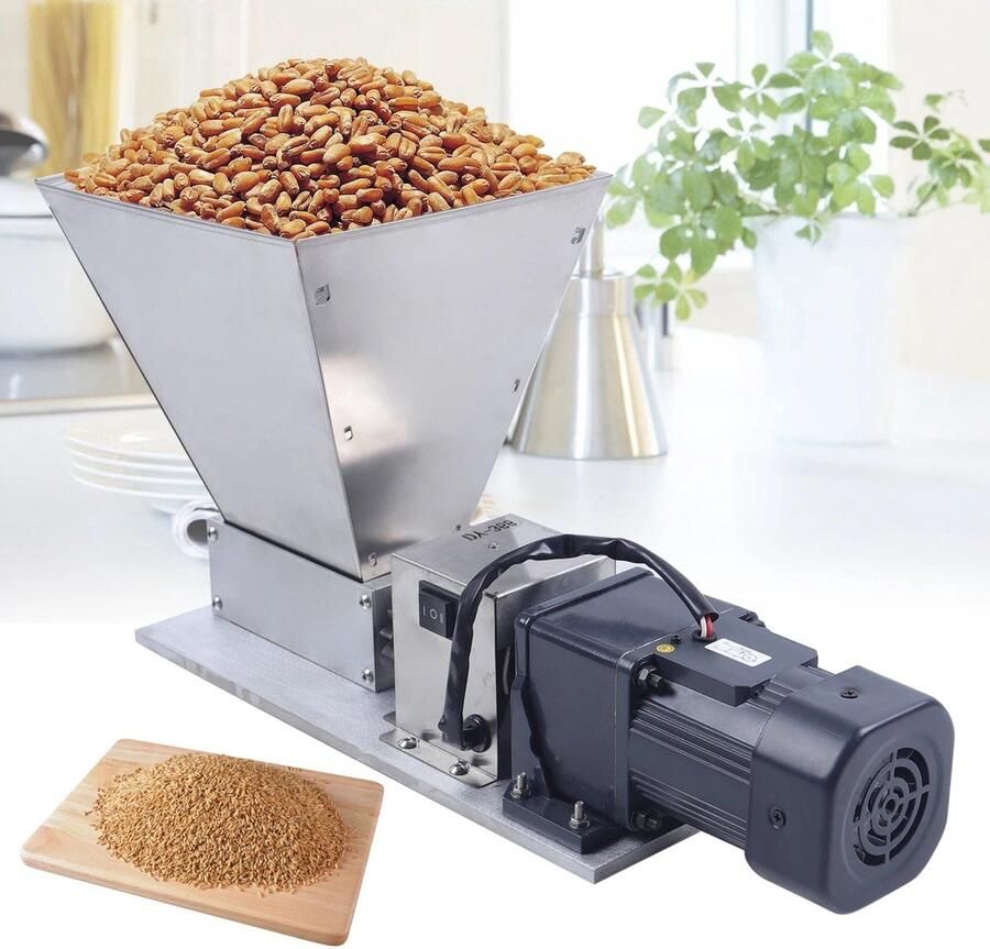 Corenia Koffiemolen Koffiebonenmolen Elektrische Graanmolen Kruidenmolen Professioneel- 60W 75RPM Zilver