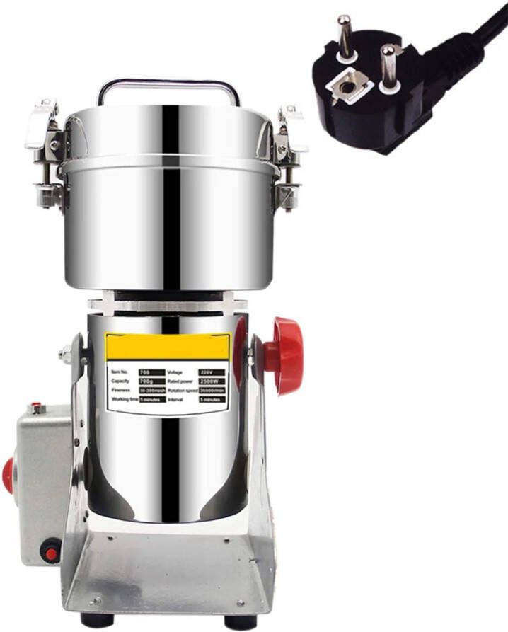 Corenia Kruidenmolen Hakmolen Graanmolen Specerijenmolen Koffiemolens Molen Kruidenmaler 700G 220V Swing Type Elektrische Grinder met Display voor Droge Voeding Koffie en Specerijen