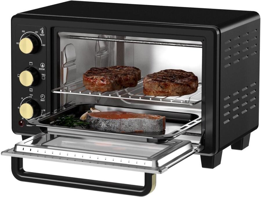 Corenia Mini Oven – Toaster Oven – Bakoven – Broodrooster – Grill Oven – Zwart – Compact Formaat – Timer Met Automatische Uitschakeling
