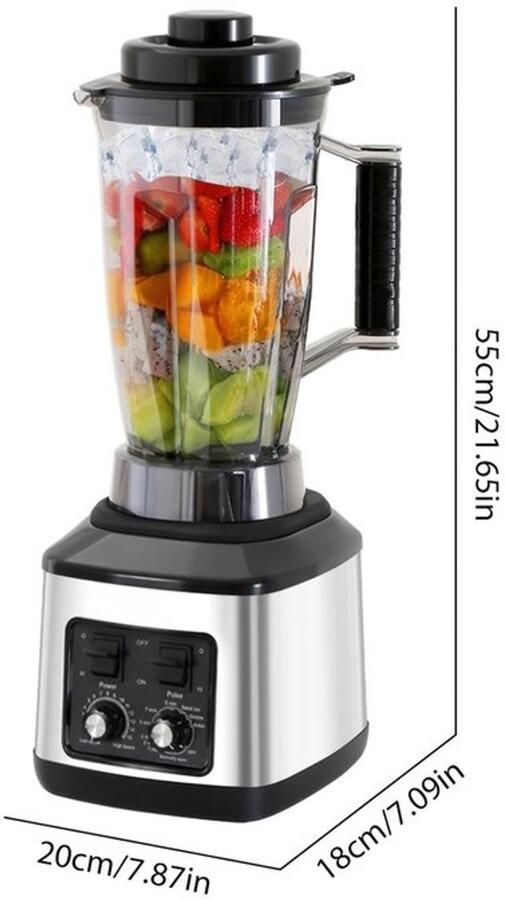 Corenia Multifunctionele Keukenmachine – Blender – Food Processor – Sapmaker – IJscrusher – Grote Inhoud 3L+1 5L+0 5L – Krachtige 9500W Motor – Stille Frequentie Technologie