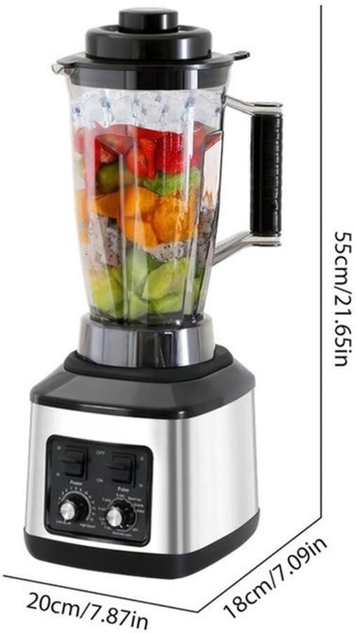Corenia Multifunctionele Keukenmachine – Blender – Food Processor – Sapmaker – IJscrusher – Grote Inhoud 3L+1 5L+0 5L – Krachtige 9500W Motor – Stille Frequentie Technologie