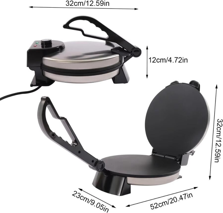 Corenia Pannenkoeken Maker Roti Maker Elektrische Chapati Maker RVS Persmachine Voor Indiase Stijl Chapati Tortilla Roti