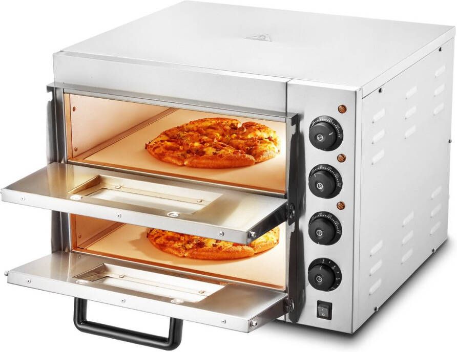 Corenia Pizzaoven – Elektrische Oven – Tafelmodel – Pizza Maker – Pizza Grill – RVS Materiaal – Geschikt Voor 16 Inch Pizza s