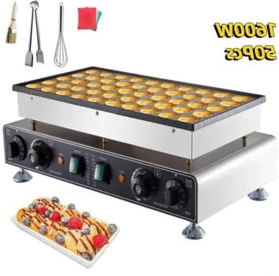 Corenia Poffertjesmaker Poffertjespan Inductie Poffertjespan Elektrisch Wafelijzer Wafelmaker 50 Stuks Wafel- en Dorayaki Machine voor Perfecte Snacks
