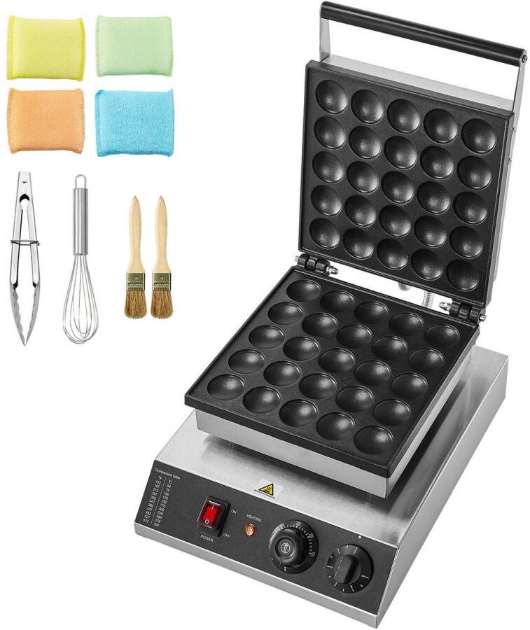 Corenia Poffertjespan – Poffertjesmaker – Mini Pannenkoekenpan – Dorayaki Bakker – Elektrische Poffertjesmaker – 25 Poffertjes – 1700W Hoog Vermogen – Roestvrij Stalen Anti-aanbaklaag