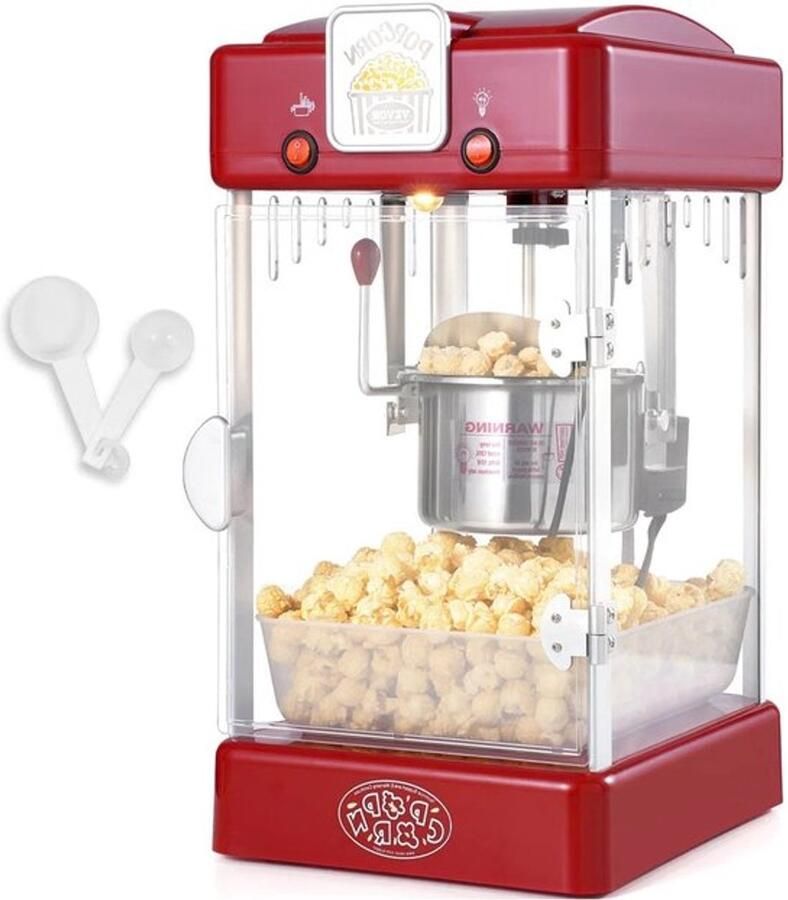Corenia Popcorn Machine Popcorn Popper Machine Tafelblad 300W 110V 220V 2 5 Oz Rood