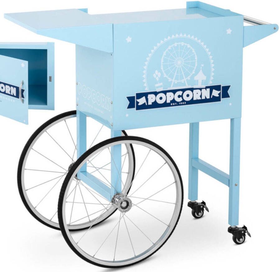 Corenia Popcornmachine – Popcornmaker – Popcornkar – Popcornmachinekar – Popcorn trolley – Retro Design – Stalen Frame Met Opbergruimte – Werkblad 51 x 37 cm