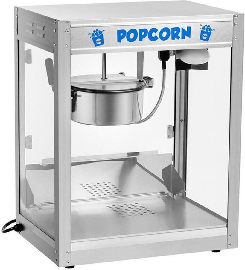 Corenia Popcornmachine – Popcornmaker – Snackmachine – Pofmaïs Machine – Bioscoopmachine – 1350W Vermogen – RVS Behuizing & Automatisch Roersysteem