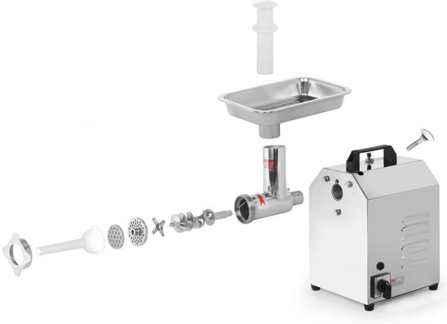 Corenia Professionele Vleesmolen – 900 W Capaciteit ±250 kg u – Elektrische RVS Kommercieel Gebruik