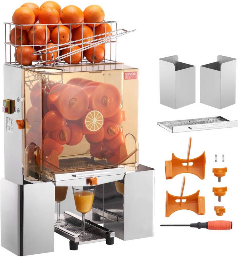 Corenia Sinaasappelpers – Citruspers – Fruitpers – Sapcentrifuge – Juicer – Roestvrijstaal – 120W Krachtige Motor – Automatische Schil- en Filterfunctie