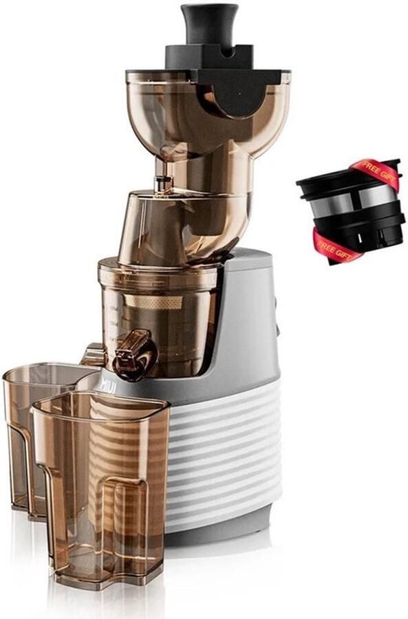 Corenia Slow Juicer Sapcentrifuge Cold Press Kitchen voor Groenten en Fruit Grote Vulopening 60RPM 3 Snelheden 1200 Watt Stainless Steel Sieve Automatische Pulpuitstoot Koude Pers Makkelijk te Reinigen Parelwit