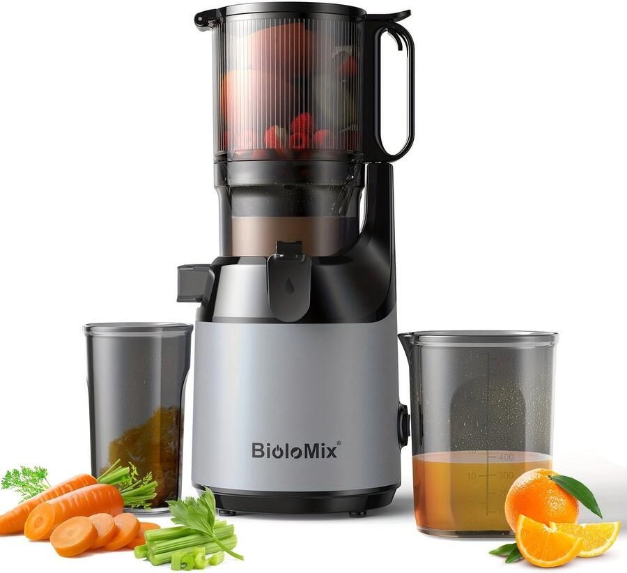 Corenia Slowjuicer – Juicer – Sapcentrifuge – Groentenpers – Fruitpers – Brede 130mm Invoer – Hoog Saprendement