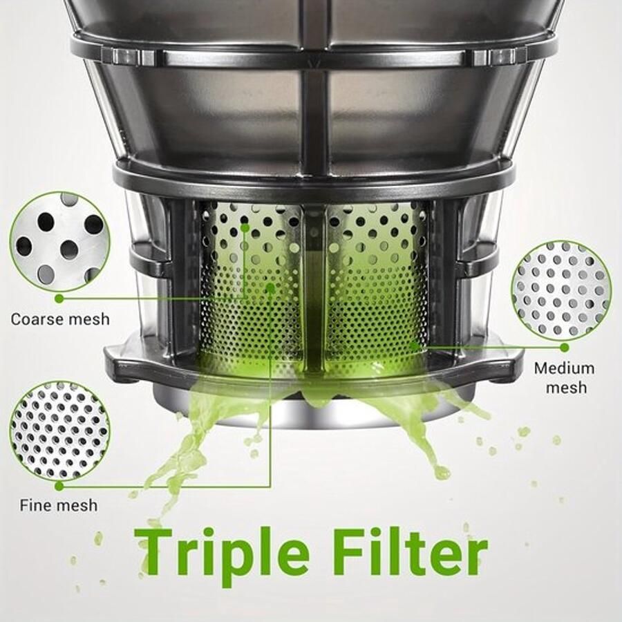 Corenia Slowjuicer – Slow Juicer – Sapmachine – Sapcentrifuge – Juicer – Brede Opening 13 5 Cm – 1 8 Liter Opvangbak – Stil Motor - Foto 2