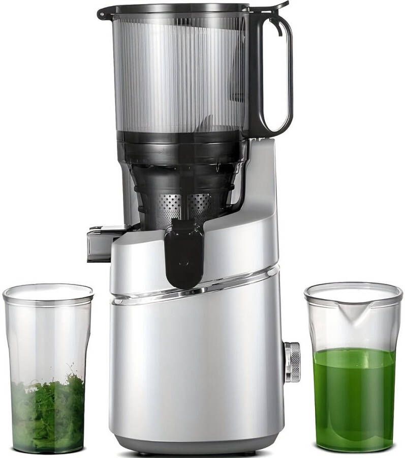 Corenia Slowjuicer – Langzame Juicer – Sapcentrifuge – Fruitpers – Groentepers – Ruime Vulopening 135 Mm – Grote Inhoud 1 8 Liter Zilver