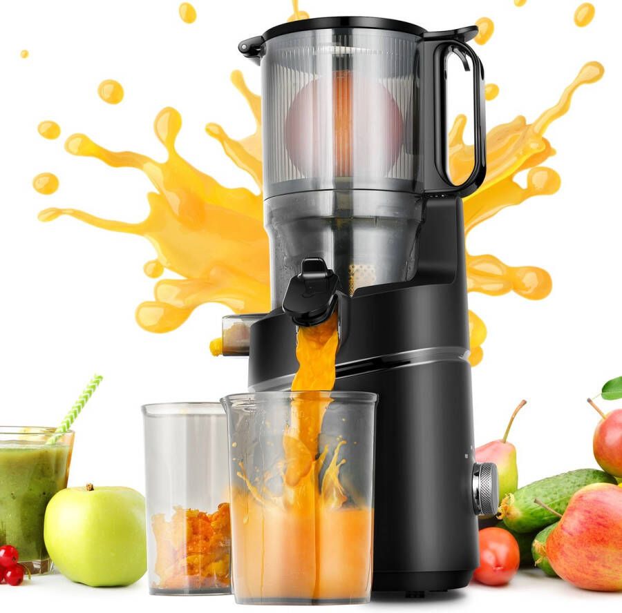 Corenia Slowjuicer – Sapcentrifuge – Juicer – Sapextractor – Slowmixer – Extra Brede 135mm Opening – Driedubbel Filtratiesysteem – 2L Grote Capaciteit – 250W Krachtige Motor – Silvery Variant