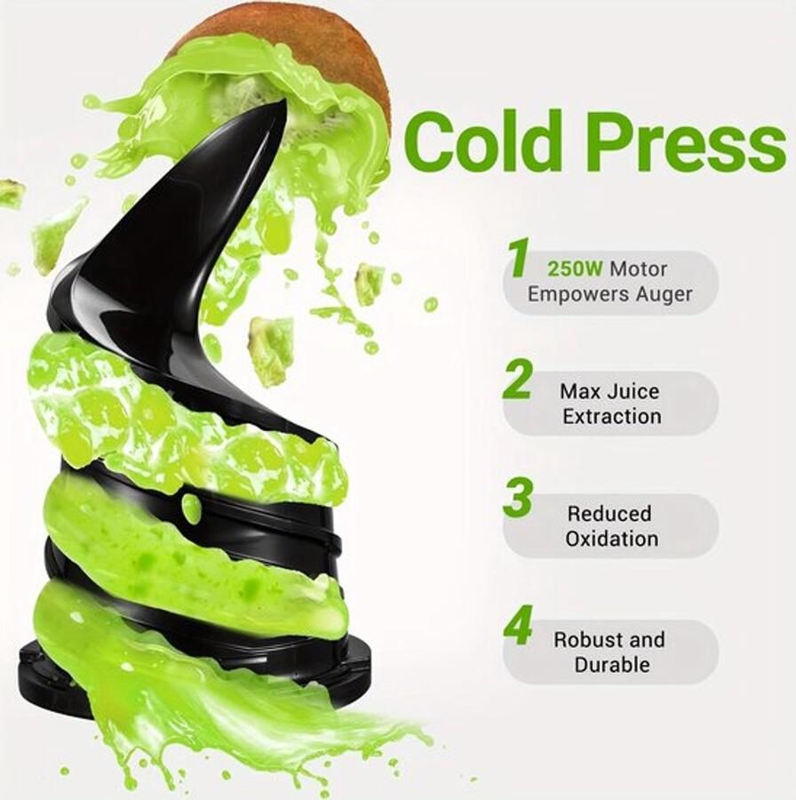 Corenia Slowjuicer – Slow Juicer – Sapmachine – Sapcentrifuge – Juicer – Brede Opening 13 5 Cm – 1 8 Liter Opvangbak – Stil Motor