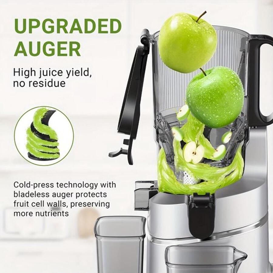 Corenia Slowjuicer – Slow Juicer – Sapmachine – Sapcentrifuge – Juicer – Brede Opening 13 5 Cm – 1 8 Liter Opvangbak – Stil Motor