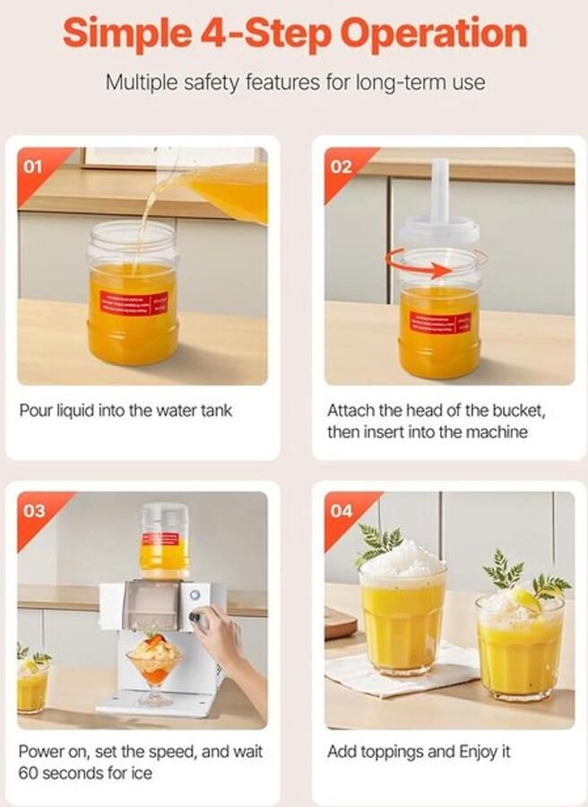 Corenia Sneeuwvlok-Ijsmachine – Ijsmachine – Ijscrusher – Bingsu Maker – Ijsblokjesschepper – 60 KG per Dag Capaciteit – Roestvrijstalen Messen en 1 8 Liter Tank