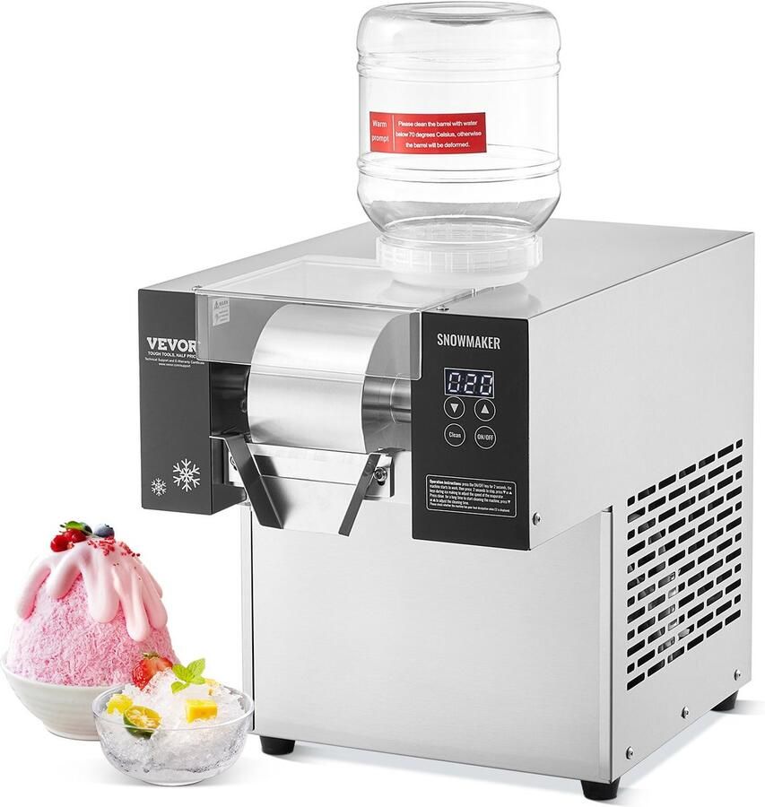 Corenia Sneeuwvlok ijsmachine – Sneeuwijs maker – IJsblokjesmachine – Softijs machine – IJsbereider – Professioneel 170 kg per dag – RVS behuizing duurzaam