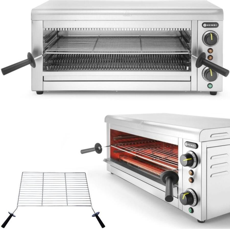 Corenia Toasteroven – Salamander Grill – Quartz Grill – GN 1 1 Oven – Horeca Oven – 3645W Vermogen – Verstelbare Roostergrootte