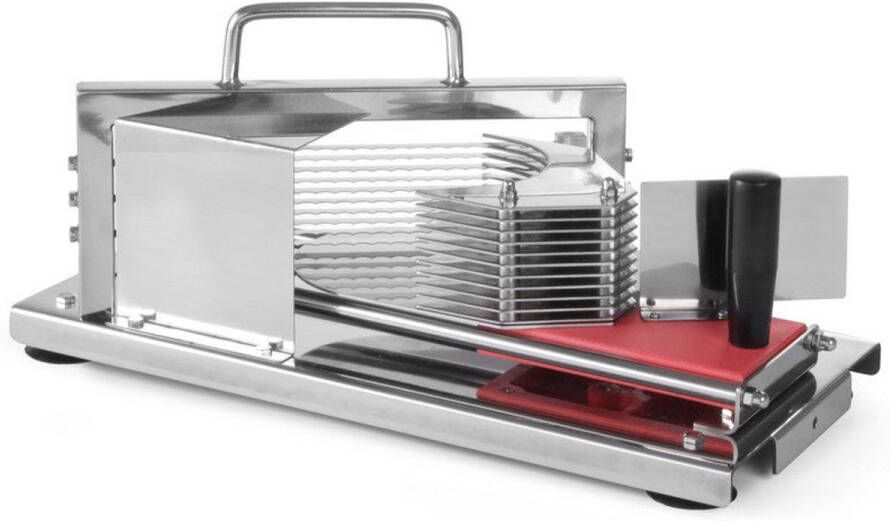 Corenia Tomaatensnijder – Tomatenplakken Snijder – Keukengerei – Groentesnijder – Tomatenmes – Roestvrij Staal – 5 mm Plakdikte – Zuignap Voor Stabiliteit