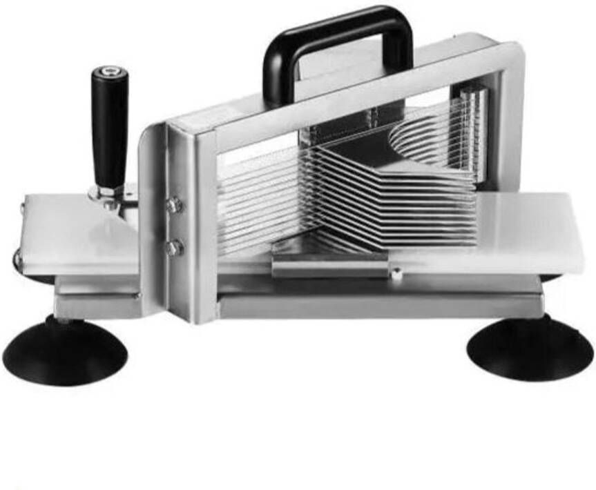 Corenia Tomatensnijder Groentesnijder Snijmachine Handmatige Tomatensnijder Mandoline Frietsnijder 0.19inch Heavy-Duty RVS Snijmachine Roestvrijstalen Voedselsnijmachine met Antislip Voeten