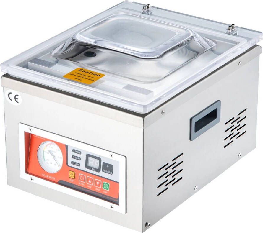 Corenia Vacumeermachine Seal Apparaat Vacuümverpakkingsmachine Foodsaver Vacuümmachines Kamermodel Vacuümsealer 260W met 15 7 Seallengte Commerciële voor Nat Voedsel Vlees en Marinades