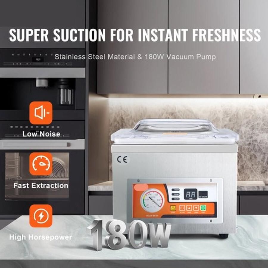 Corenia Vacumeermachine Vacuümverpakkingsmachine Vacuümmachines Kamermodel Vacuümsealer 260W met 15 7 Seallengte Commerciële Foodsaver Seal Apparaat voor Nat Voedsel Vlees en Marinades - Foto 3
