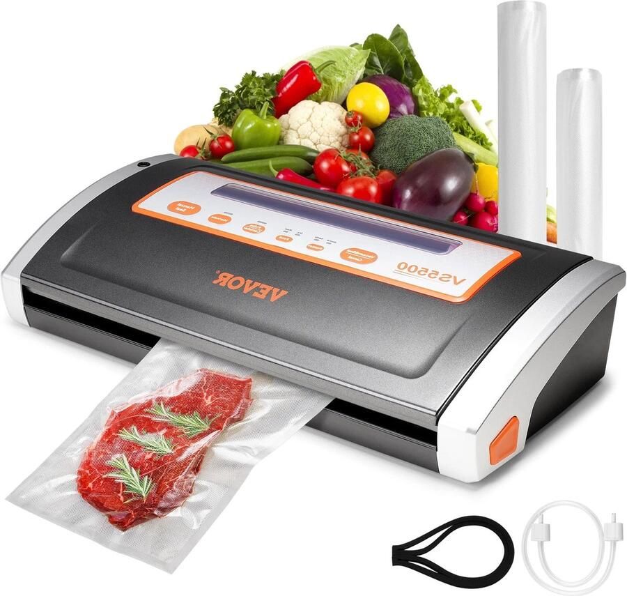 Corenia Vacuümsealer Machine Vacuümsealer Vacuümmachine Vacuümsealer Foodsaver 130W 80Kpa voor het bewaren van droge en vochtige levensmiddelen Automatisch en handmatig luchtsealsysteem