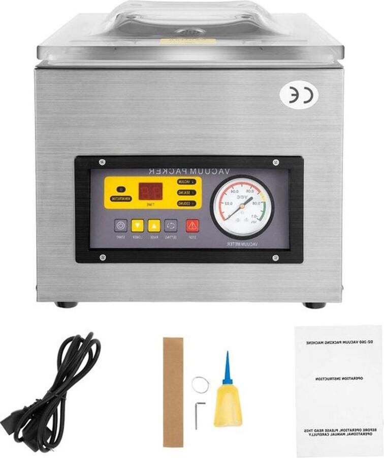 Corenia Vacuümsealer – Vacuüm Verpakkingsmachine – Vacuümier – Sealapparaat – Chamber Vacuümsealer – Automatisch Met Instelbare Vacuümtijd – Roestvrij Staal Met Transparant Deksel