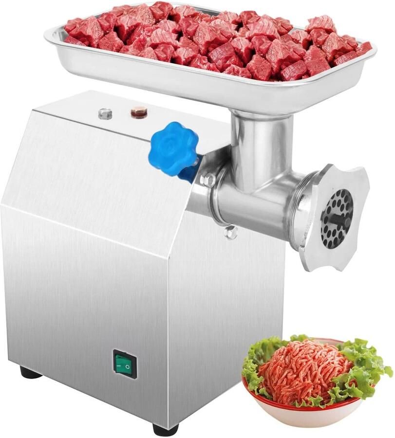 Corenia Vleesmolen Elektrische Gehaktmolen 120KG U 800W Krachtige Motor Duurzaam RVS Design Zware Uitvoering Horeca en Thuisgebruik Eenvoudige Bediening