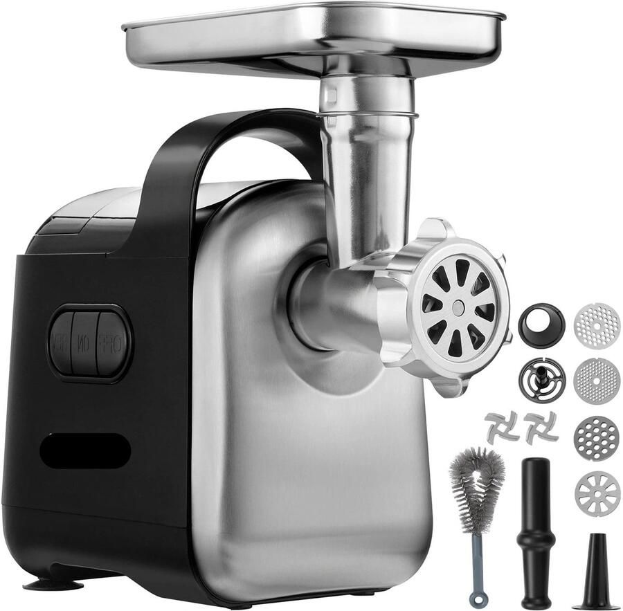Corenia Vleesmolen Keukenmachine Keukenrobot 550W Foodprocessor Gehaktmolen met 2 Messen en 3 Maalschijven Zwart