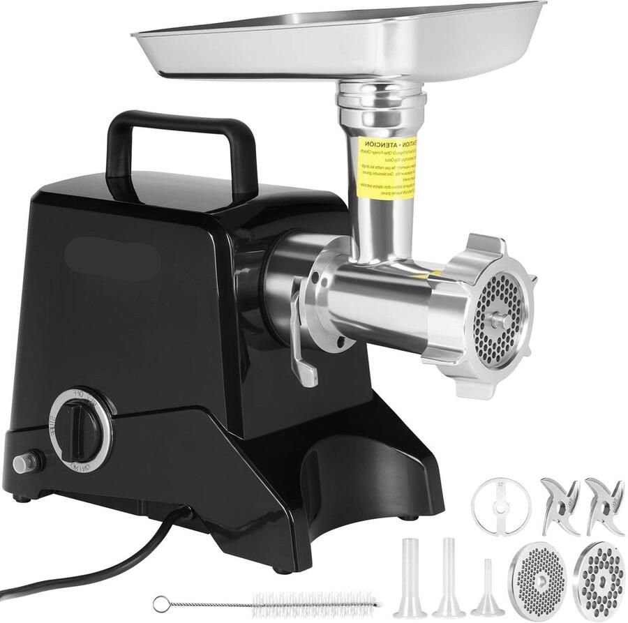 Corenia Vleesmolen Keukenmachine Keukenrobot Groentesnijder 700W 220V 50Hz- 2 Messen 3 Maalplaten Foodprocessor Gehaktmolen Zwart - Foto 2