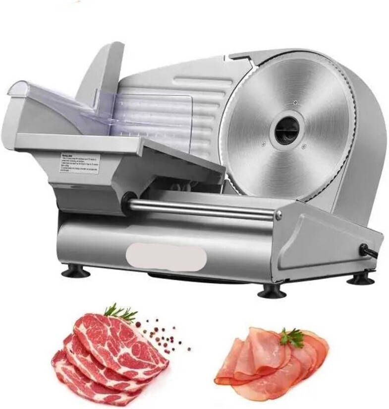 Corenia Vleessnijmachine Elektrische Snijmachine Met RVS Mes 180W Instelbare Dikte en Veiligheidskap voor Thuisgebruik
