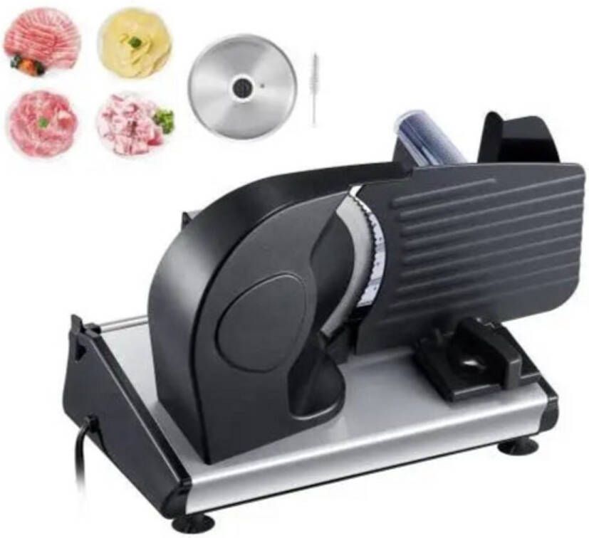 Corenia Vleessnijmachine Snijmachine Allessnijder Snijmachine Vlees Snijmachine voor Thuis 7.5 inch 180W Elektrische Vleessnijder Inclusief 2 Premium SUS420 Messen