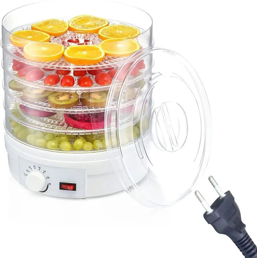 Corenia Voedseldroger Droogoven Fruitdroger 5 Schalen 220V Vlees Gedehydrateerd Droogmachine Transparant