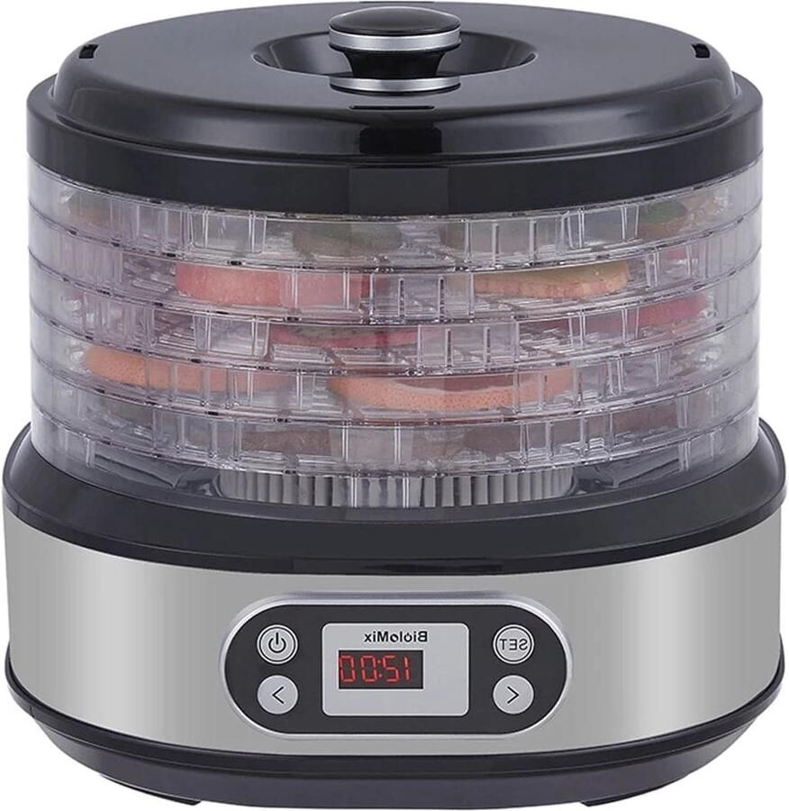 Corenia Voedseldroger – Fruitdroger – Voedsel uitdroger – Food dehydrator – Drogen machine – 6 Roestvrijstalen Trays – Digitale Temperatuur- en Timerinstelling