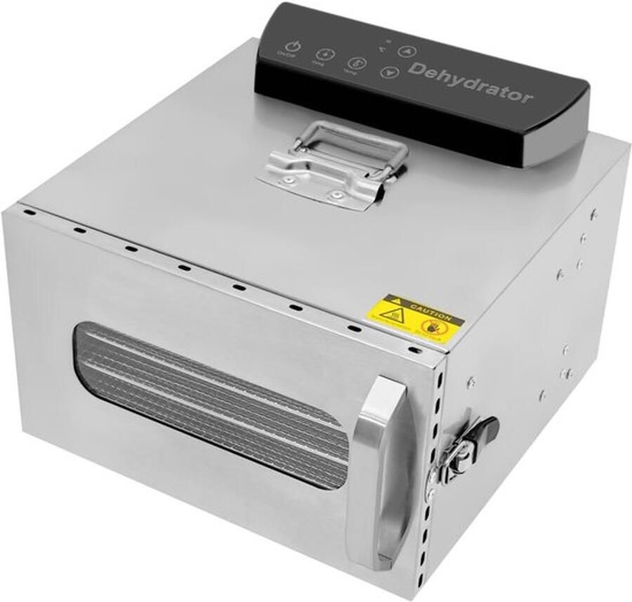 Corenia Voedseldroger RVS – Voedselontwateraar – Fruitdroger – Groentedroger – Drogenmachine – 6 Compartimenten – 400 Watt Motor – Temperatuurregelaar 30-90 °C – LCD Display – Timer 30 Min-24 Uur