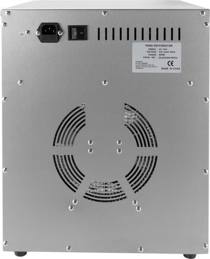 Corenia Voedseldroger – Voedselontvochter – Droogmachine – Fruitdroger – Vleessnijder – RVS 304 201 – 800W Vermogen – 10 Trays Instelbare Temperatuur 30-90°C
