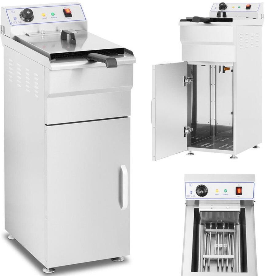 Corenia Vrijstaande Elektrische Friteuse – Diepvriezer – Snelfriteuse – Snacks Friteuse – Horeca Friteuse – 10 Liter Capaciteit – 400V Elektrisch