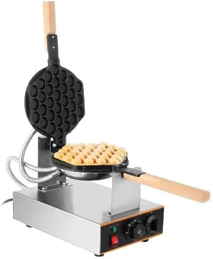 Corenia Wafelijzer 180° Draaibare 2 Pannen Houten Handgrepen met Indicatielampje Gemakkelijk schoon te maken voor thuisgebruik