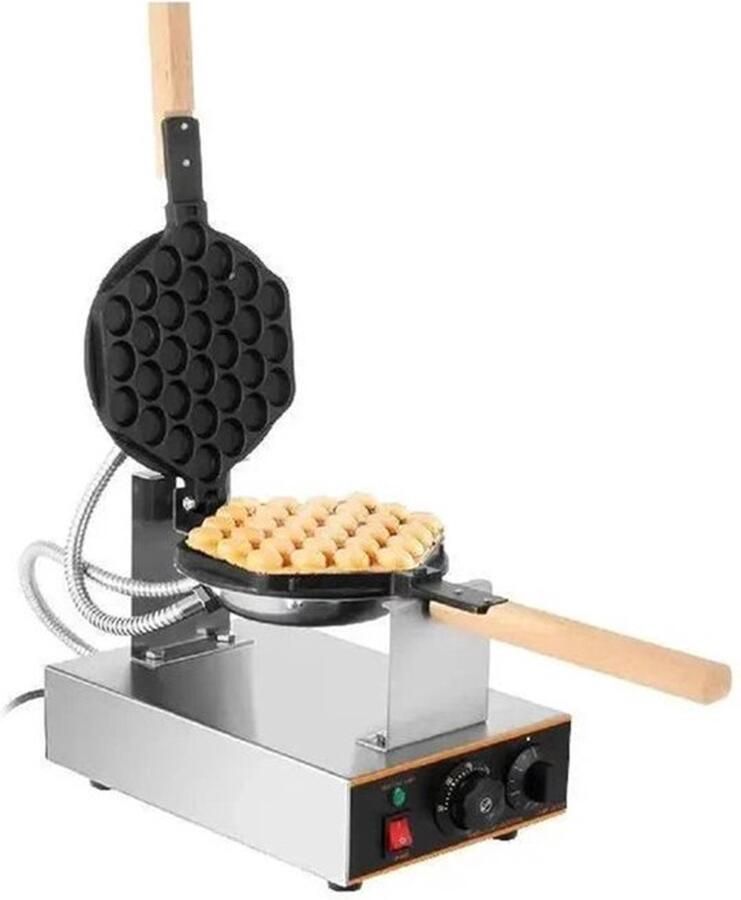 Corenia Wafelijzer 180° Draaibare 2 Pannen Houten Handgrepen met Indicatielampje Gemakkelijk schoon te maken voor thuisgebruik