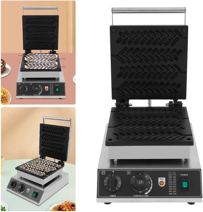 Corenia Wafelijzer – Wafel Maker – Wafelijzer Tarwestengel – Wafel Bakker – Wafelijzer 4 Wafels – Gietaluminium – Non-Stick Coating