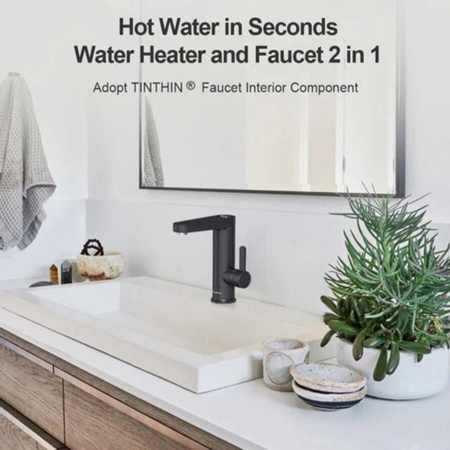 Warm Waterdispenser Instant Waterkoker Heet Water Warmwaterdispenser met Digitale Temperatuurweergave 220V Mat zwart